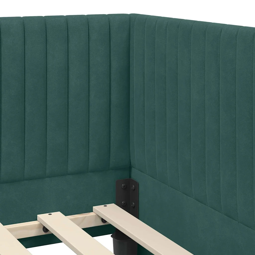 Struttura Letto Angolare con Materasso 2 pcs Verde Velluto 3393810