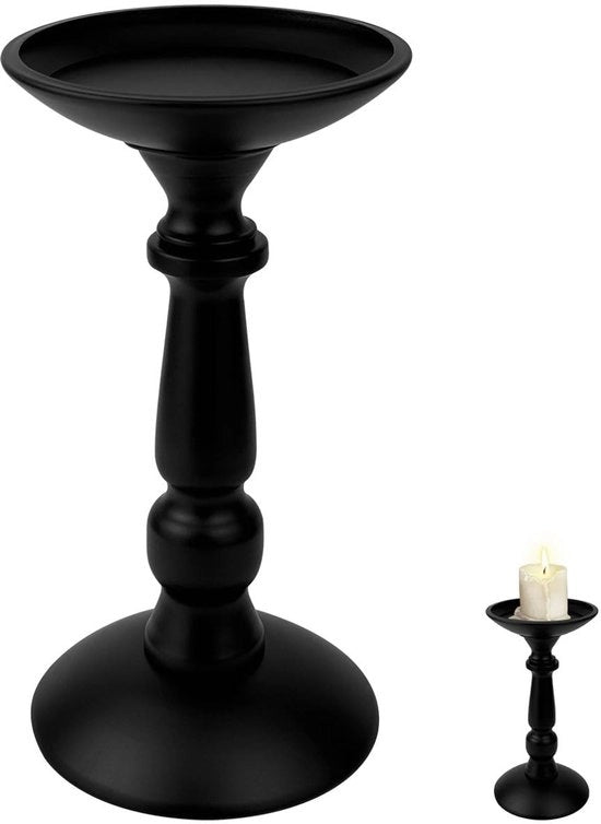 Candelaia in metallo con 9 cm di diametro per candele stumpy, base antiscivolo, cuscino di schiuma silenzioso per decorazione interna (large)