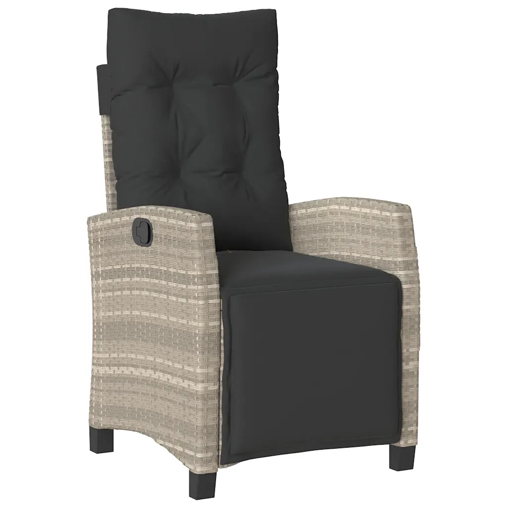Set da Bistrò 3 pz con Cuscini Grigio Chiaro in Polyrattan 365254