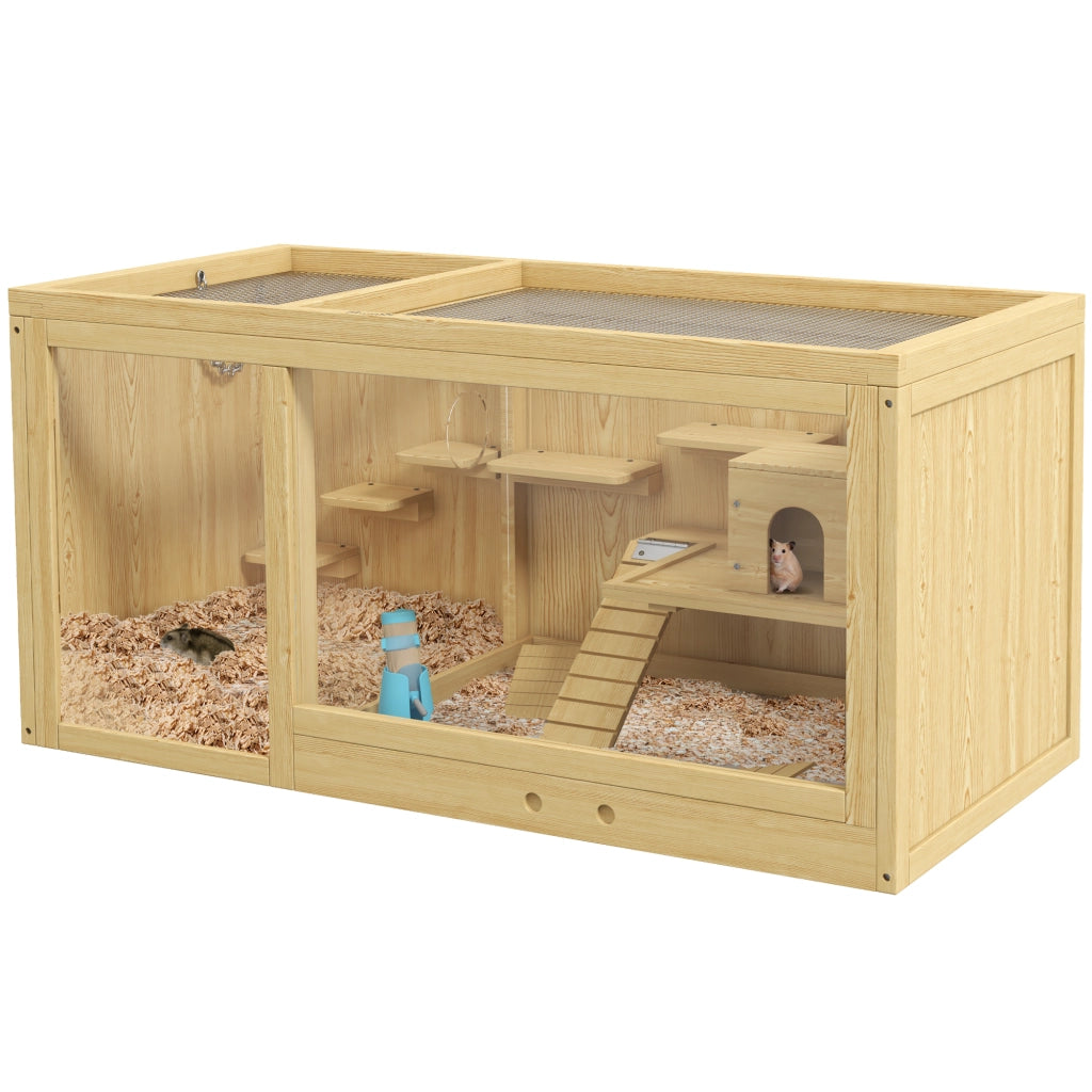 Gabbia per Piccoli Animali Roditori ¨C zephmum ¨C 100x50x50 cm Legno Naturale