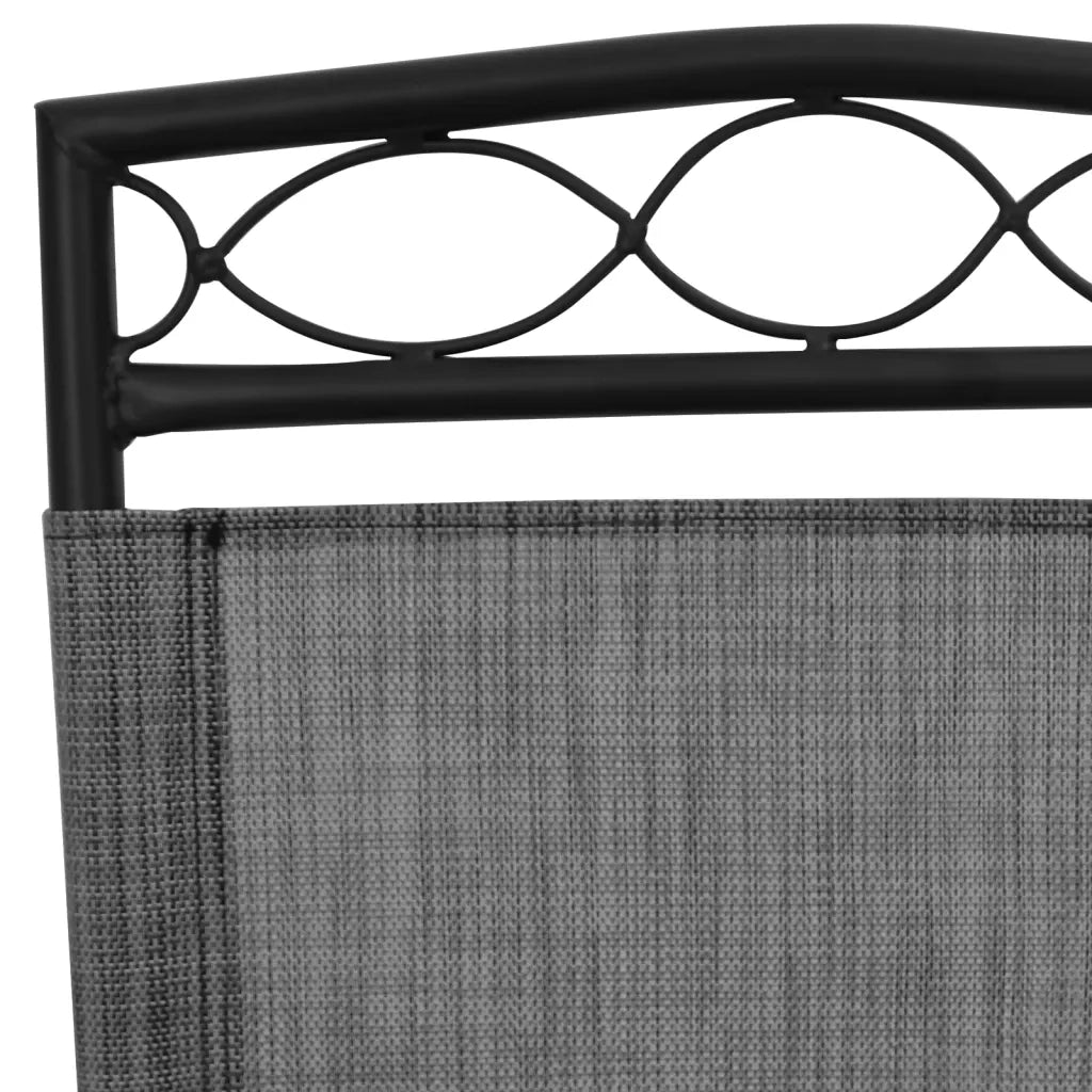 Sedie Giardino Pieghevoli 4 pz | Sedie da Esterno Grigio M¨¦lange Acciaio Textilene