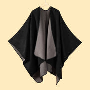 Sciarpa da viaggio, sciarpa in cashmere a maglia con foglie di ginkgo autunno/inverno, mantella con spacco, poncho