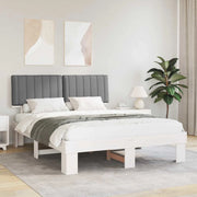Letto con Testiera Rivestita Grigio chiaro 160 x 200 cm 877478