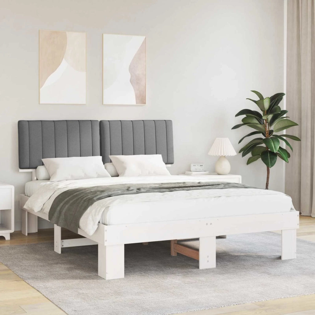 Letto con Testiera Rivestita Grigio chiaro 160 x 200 cm 877478