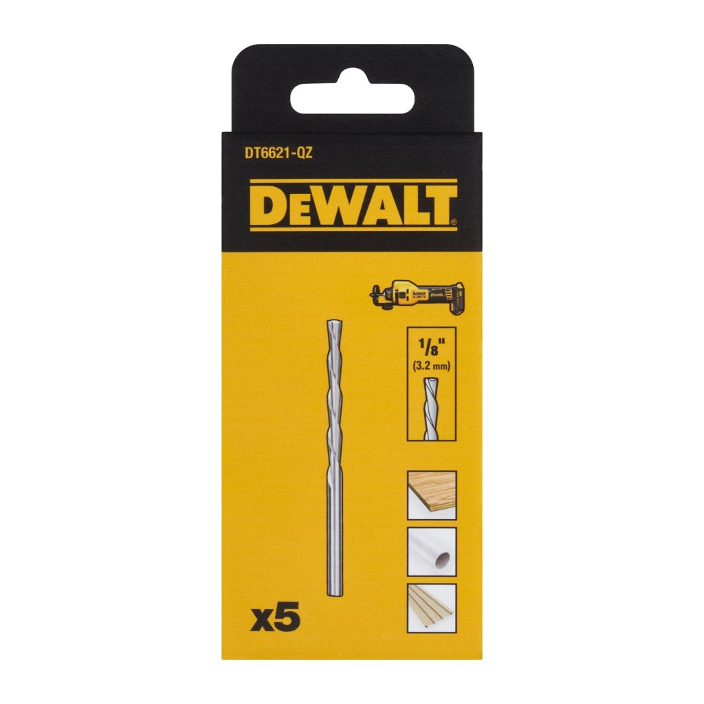 Set 5 Frese Multimateriale DeWalt DT6621-QZ Ø3,2 mm per Refilatore Cartongesso