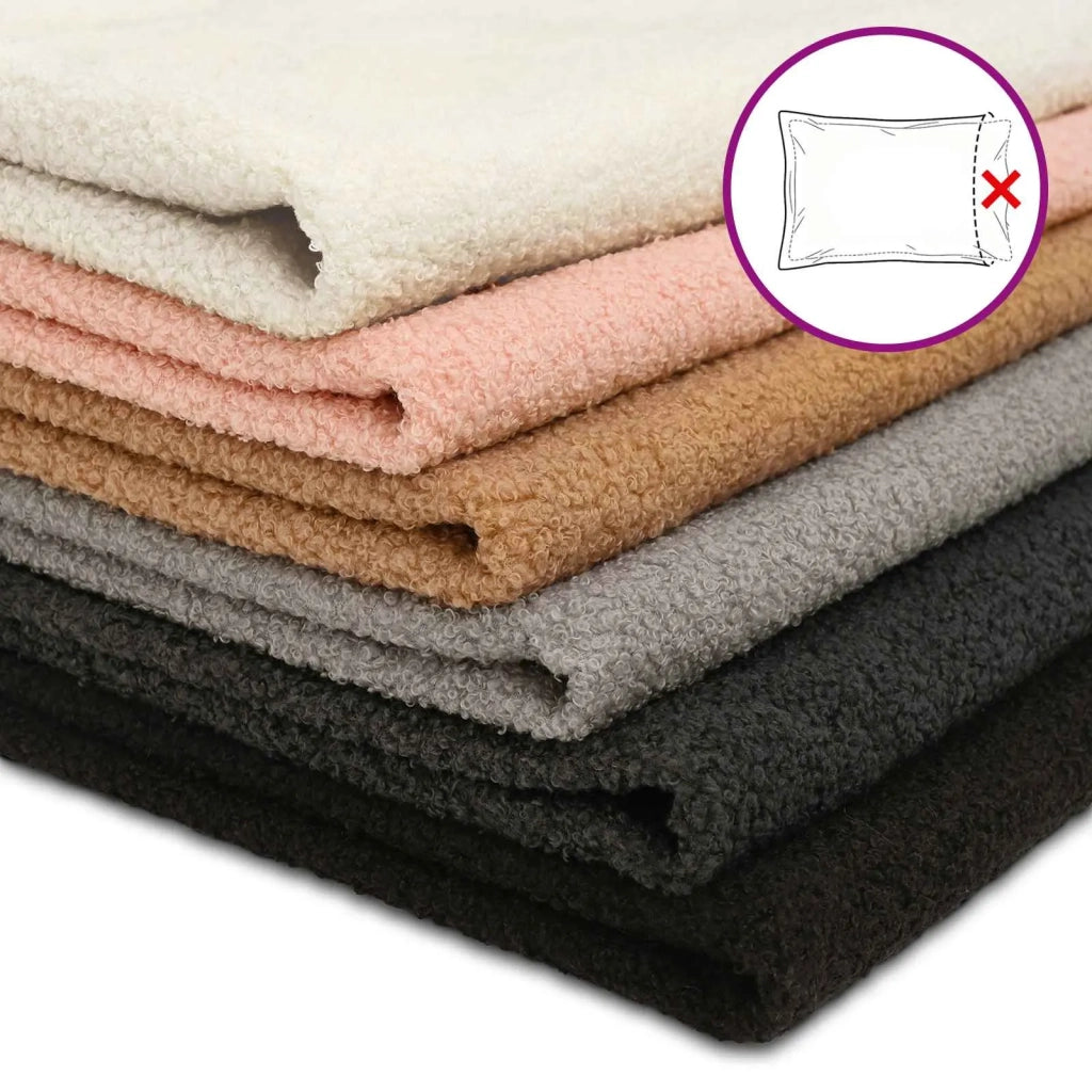 Federa 2 pcs HEERLEN Nero 50 x 80 cm Bouclé 911993