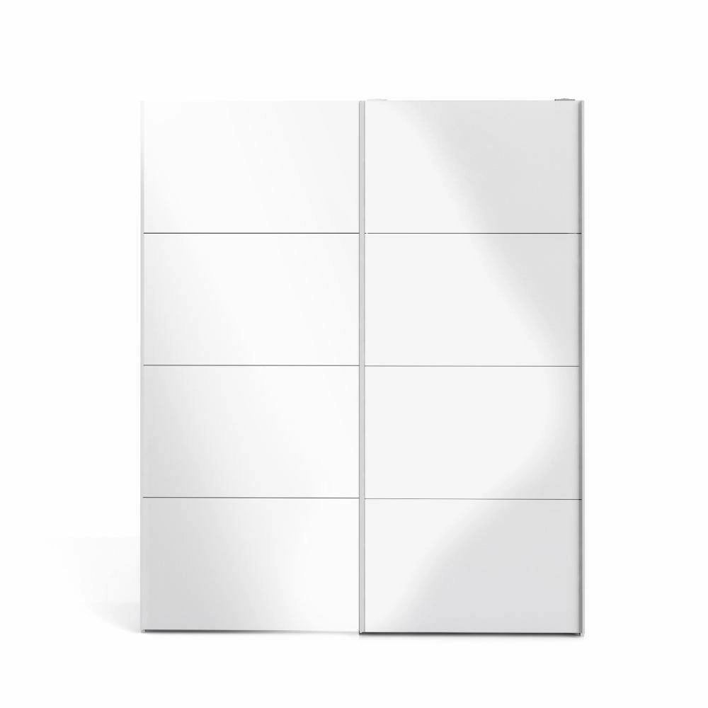 Guardaroba 2 ante Paeng, Mobile camera da letto, Cabina armadio portabiti, Armadio appendiabiti, 182x61 h220 cm, Bianco lucido