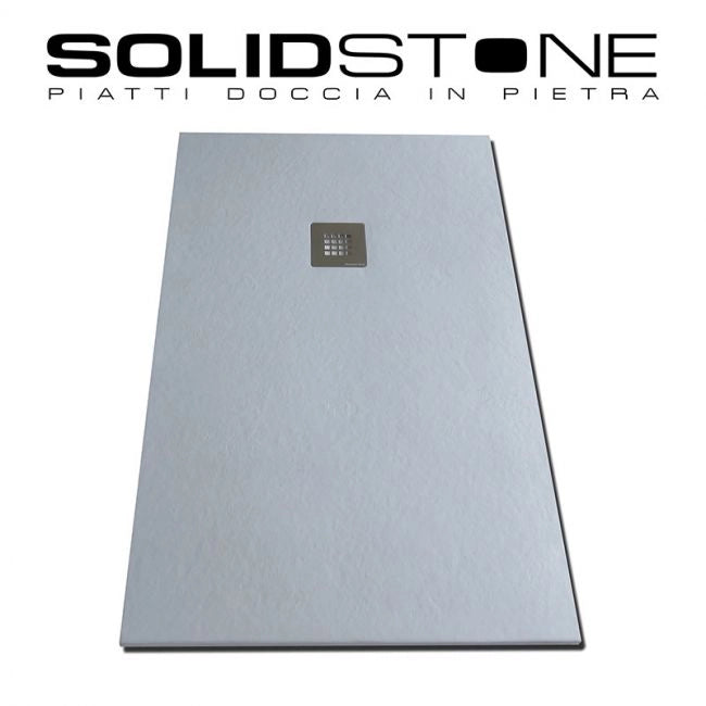 Piatto doccia in pietra SOLIDSTONE alto 2,8 cm - Grigio cemento RAL 7033 - Misura: 100x190 x 2,8h 