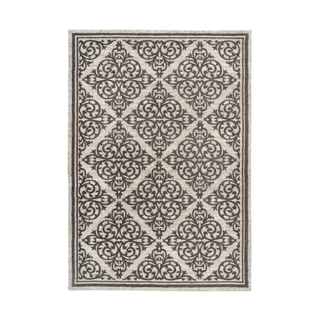Tappeto di design Davio 100 in grigio e bianco
