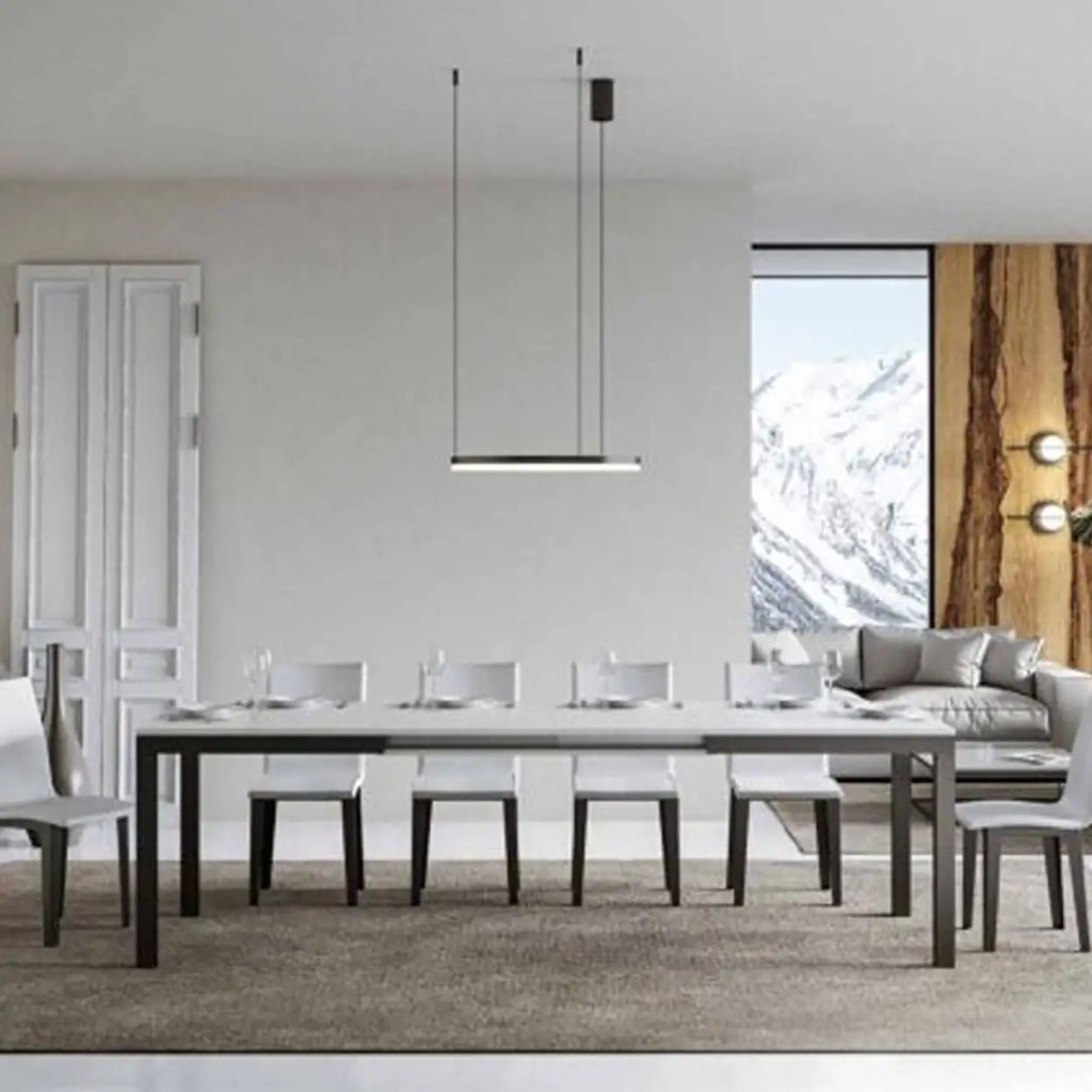 Tavolo allungabile 180/440x90 cm Everyday Evolution colore bianco frassino telaio e gambe antracite