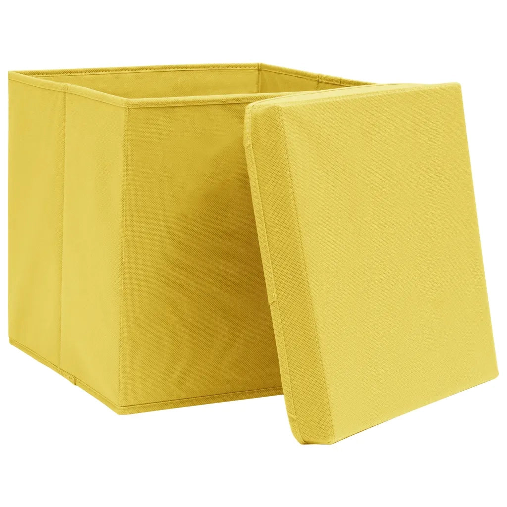 Contenitori con Coperchi 10 pz 28x28x28 cm Giallo CFW5266341