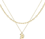 2 Stuks Gepersonaliseerde Bubbelletterkettingen per Donna - Trendy Choker a più strati in Oro - Modenaamketting - Accessori di Moda - Regali