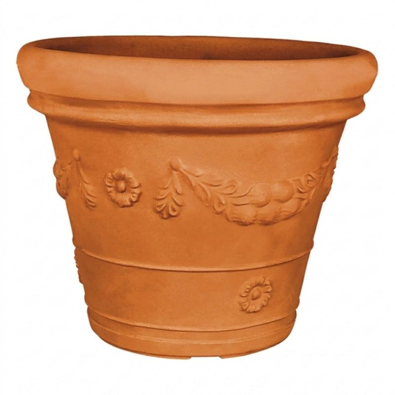 Vaso decorativo classico tradizionale Ø75 H59 in polimero resistente terracotta per piante per giardini e terrazze - Made in Italy - Monacis