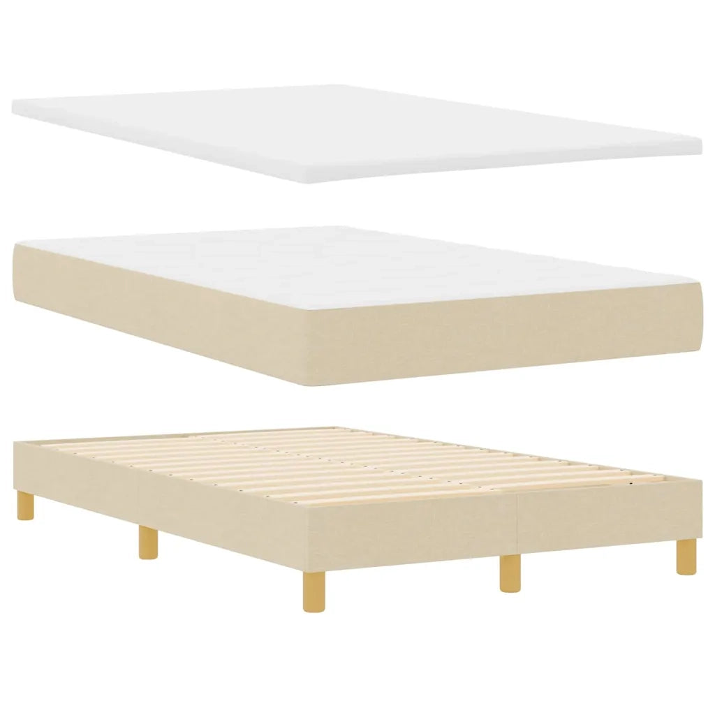 Letto a Sorgente LED con strisce LED Crema 120 x 200 cm Tessuto 3342357