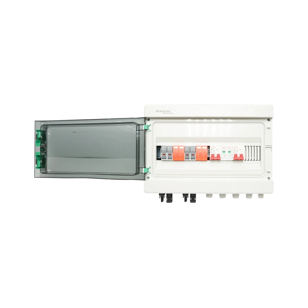 Quadro di protezione DC/AC equipaggiato per sistemi fotovoltaici da 3–6 kW con inverter ON/OFF Grid per prosumer.