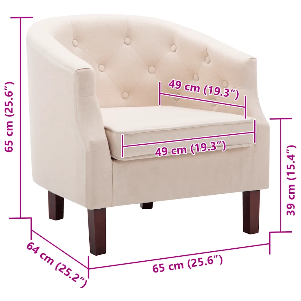 Poltrona | Sedia Relax Beige in Tessuto