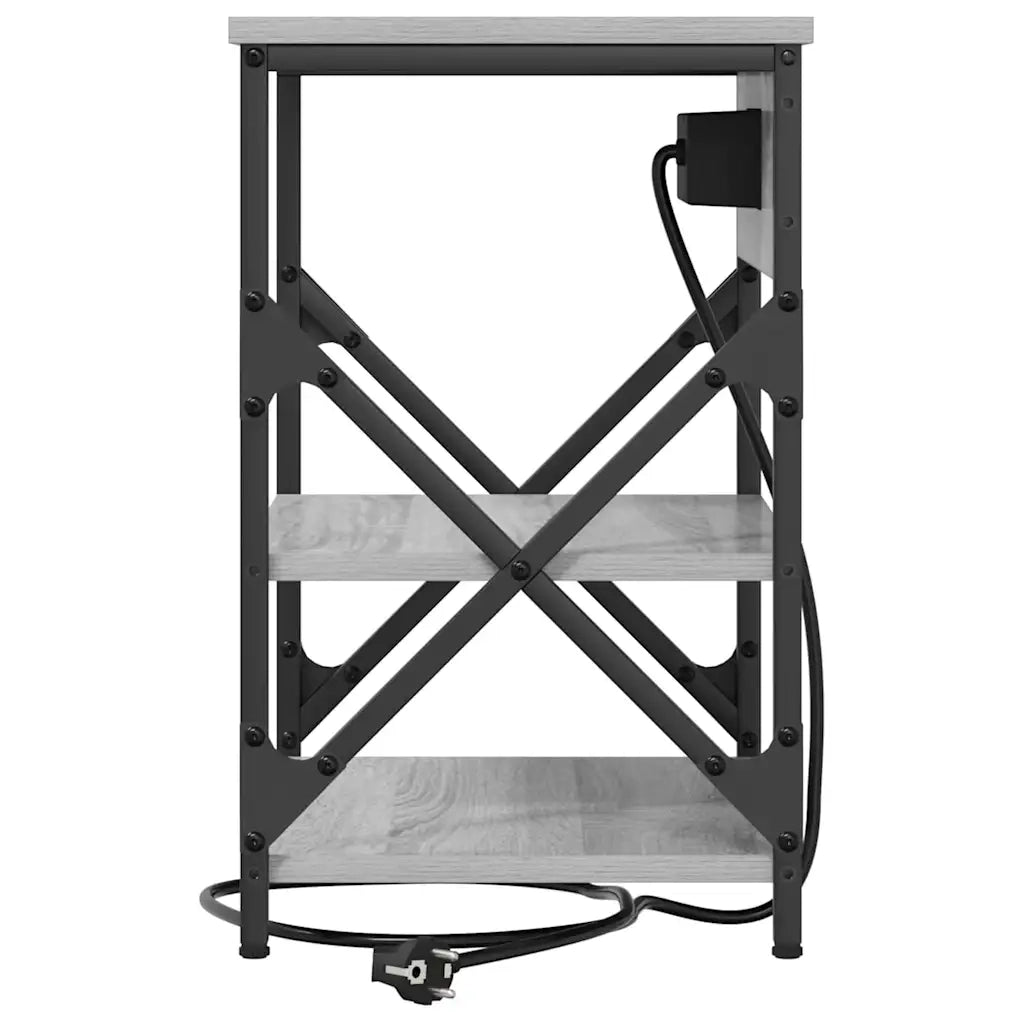Comodino | Armadio da Notte | Mobiletto da notte con lo scaffale Grigio Sonoma 41 x 31 x 51 cm