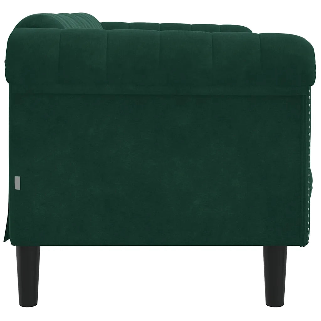 Divano a 2 Posti-Sofa 2 Posti Verde Scuro in Velluto