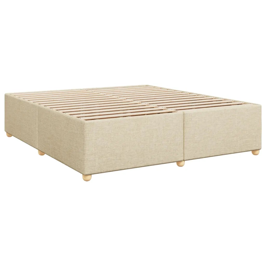 Giroletto a Molle con Materasso Crema 200x200 cm in Tessuto 3291392