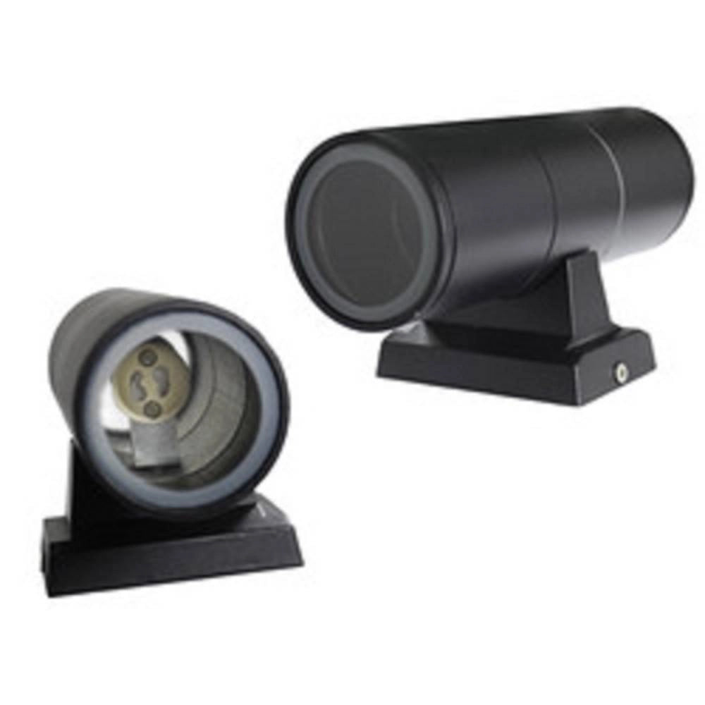Trade Shop - Applique Doppia Emissione A Parete Giardino Esterno Ip55 Portalampada Gu10 Es01 - Nero