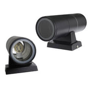 Trade Shop - Applique Doppia Emissione A Parete Giardino Esterno Ip55 Portalampada Gu10 Es01 - Nero