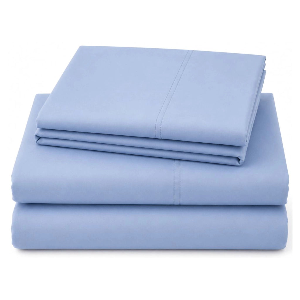 Rova, set Completo Letto Matrimoniale in Cotone, blu Cadetto