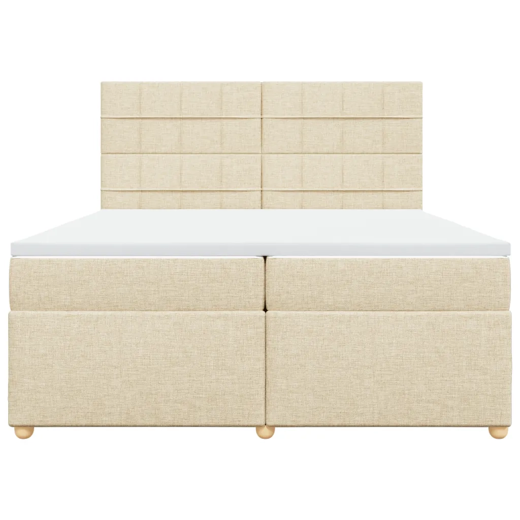 Giroletto a Molle con Materasso Crema 200x200 cm in Tessuto 3291392