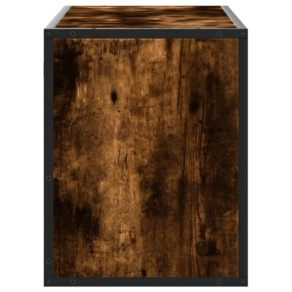 Mobile TV Rovere Fumo 100x31x39,5cm Legno Multistrato e Metallo 848936