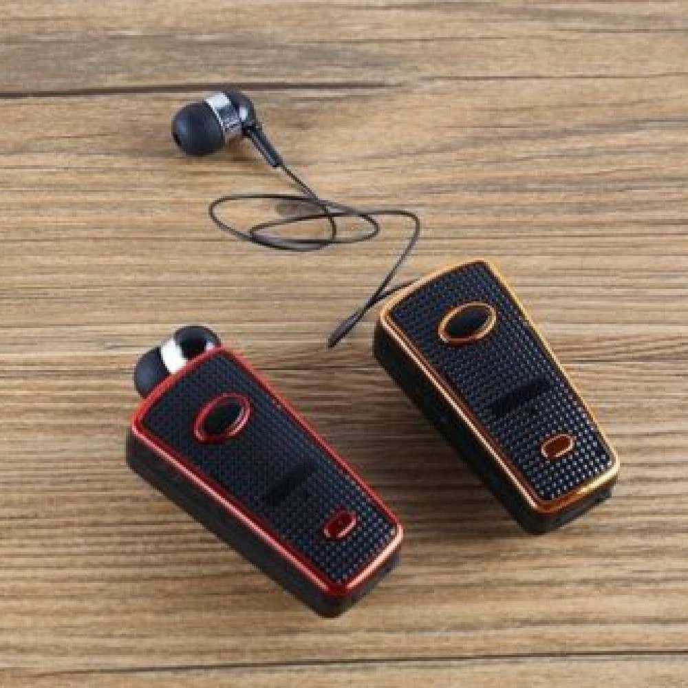 Trade Shop - Auricolare Bluetooth Clip-on Akz-q3 Cavo Retrattile Cuffia Smartphone -
