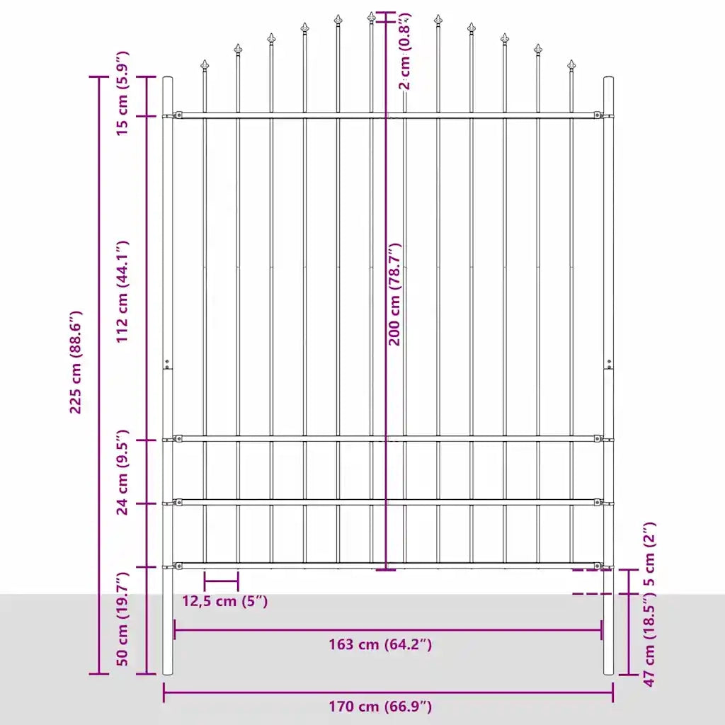 Recinzione per Giardino | Recinzione da cortile 2 pz Bianco 170 x 225 cm