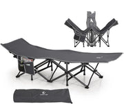 Letto da Campeggio Leggero con Lato Laterale e Tasca Portatile - Letto da Campo Rettangolare per Interno e Esterno