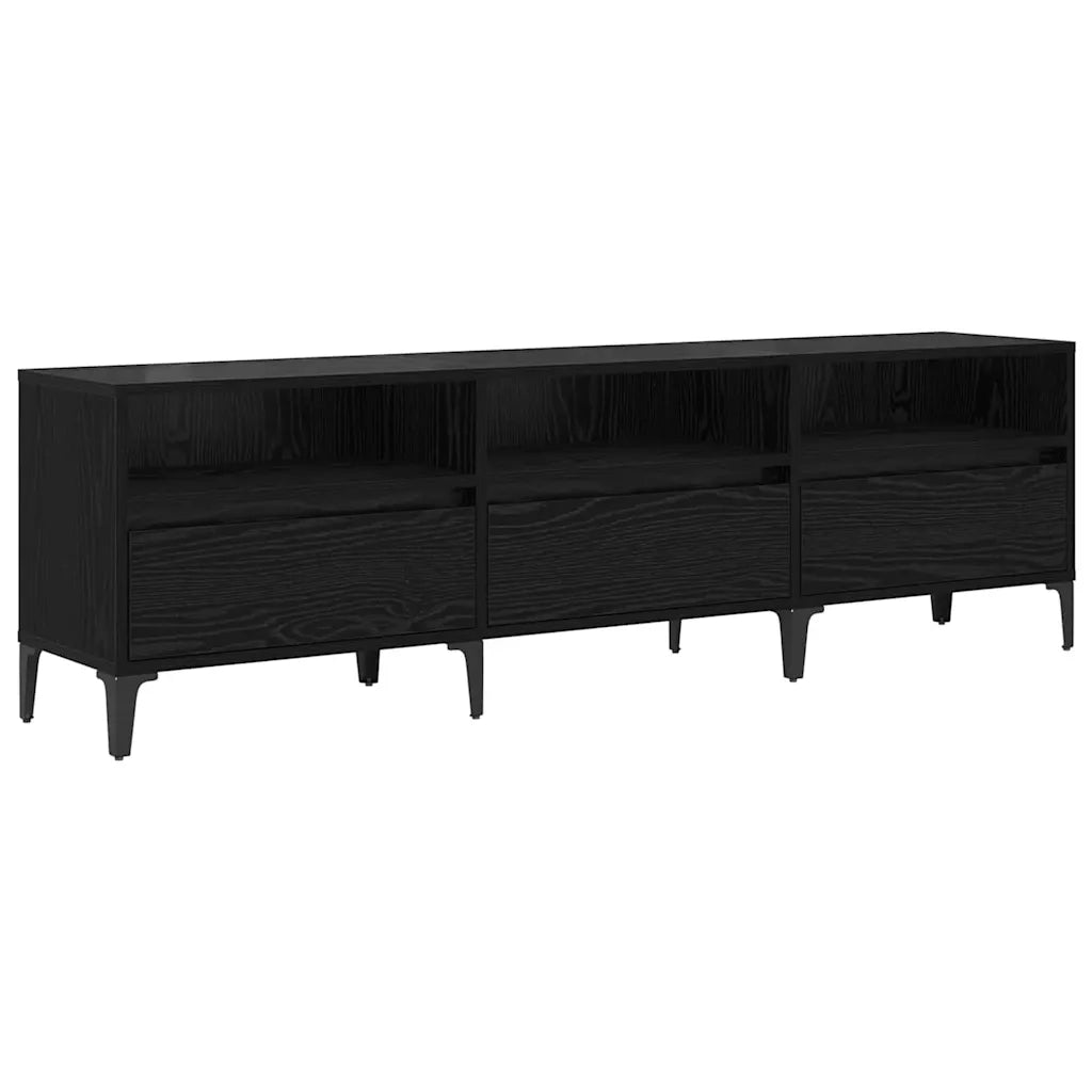 Mobile TV con cassetto-Credenza TV-Console TV Rovere Nero 150 x 30 x 45 cm