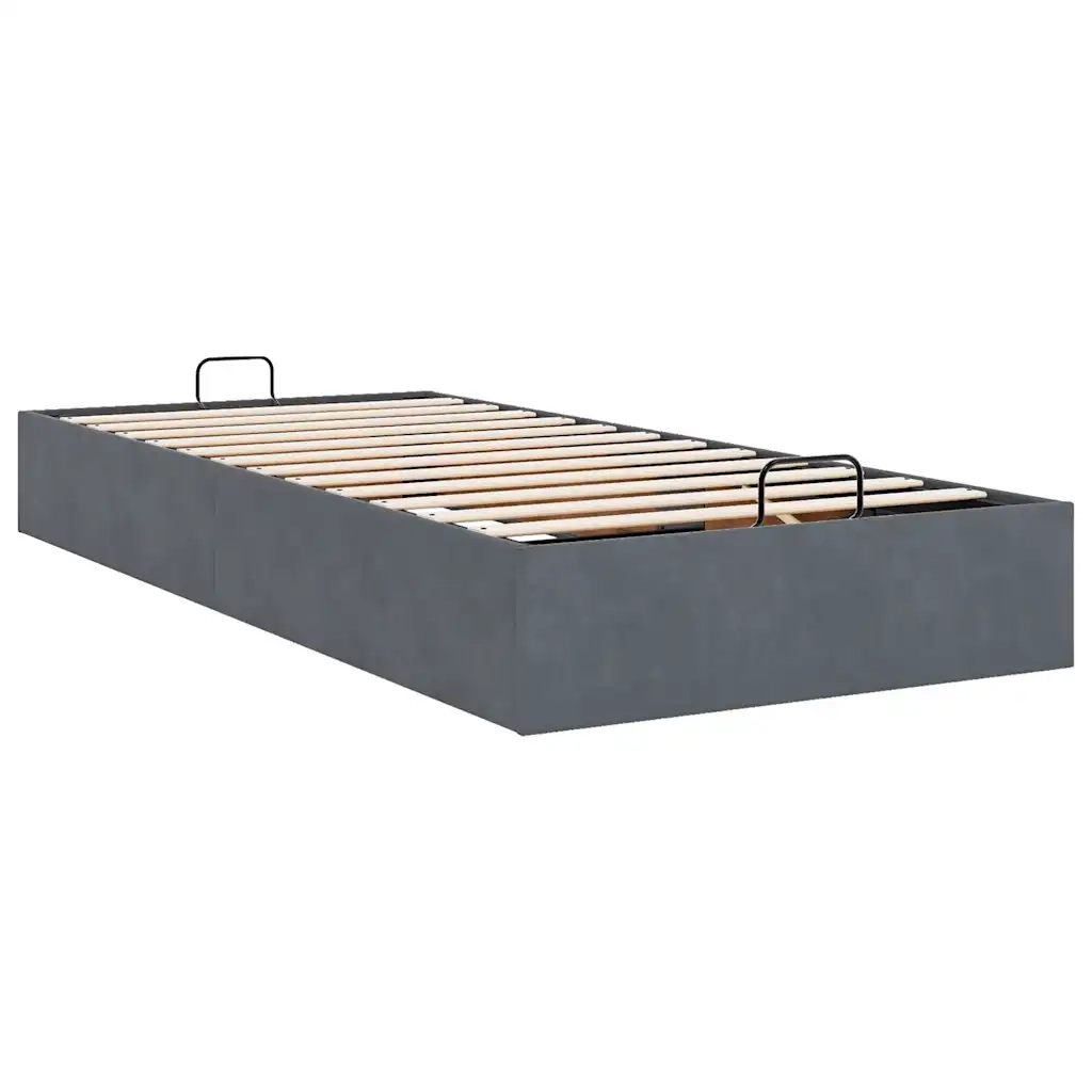 Struttura Letto Pouf senza Materasso-Giroletto con contenitore 80x200 cm Velluto 463441