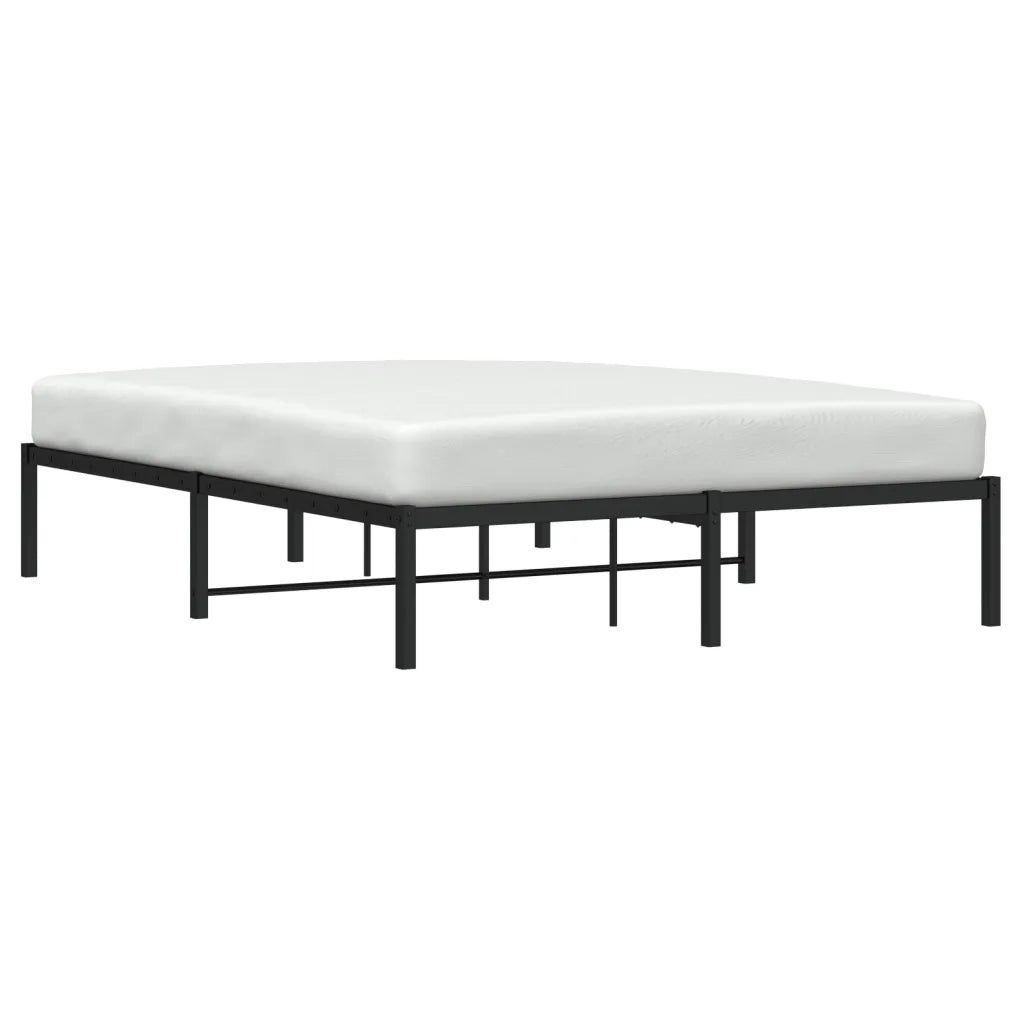 Letto matrimoniale | Letto per adulti | Giroletto in Metallo Nero 135x190 cm
