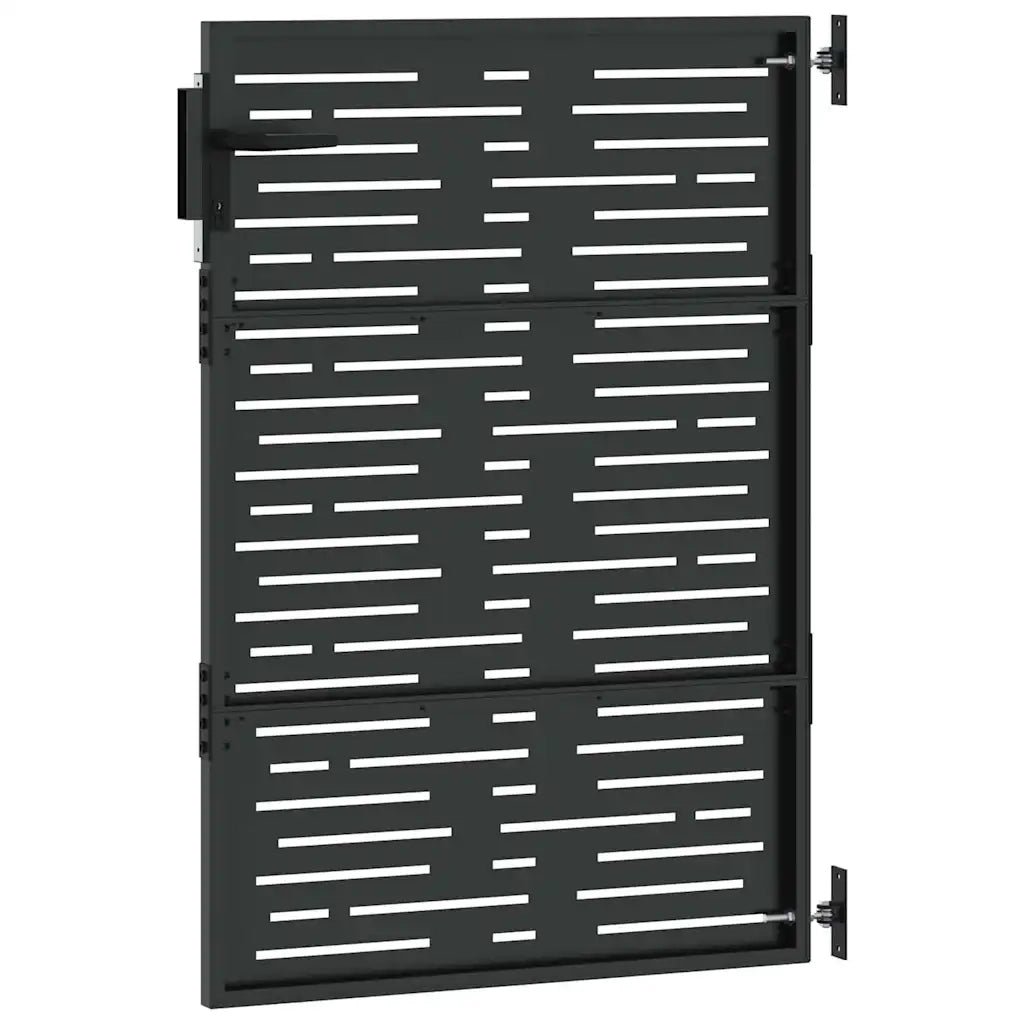 Cancello da giardino con blocco Nero 85 x 150 cm 42015876