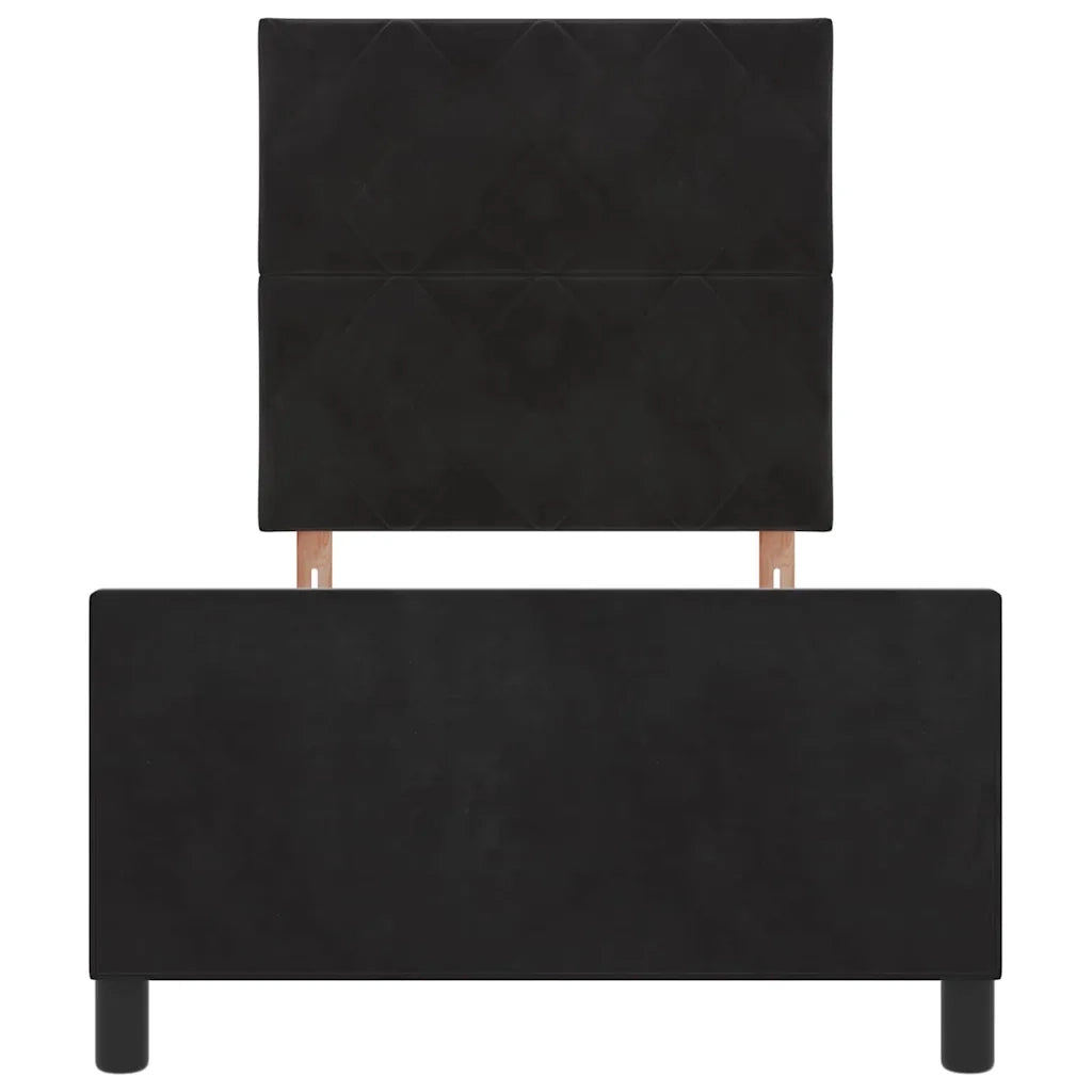 Letto a molle con testiera Nero 100 x 200 cm Velluto