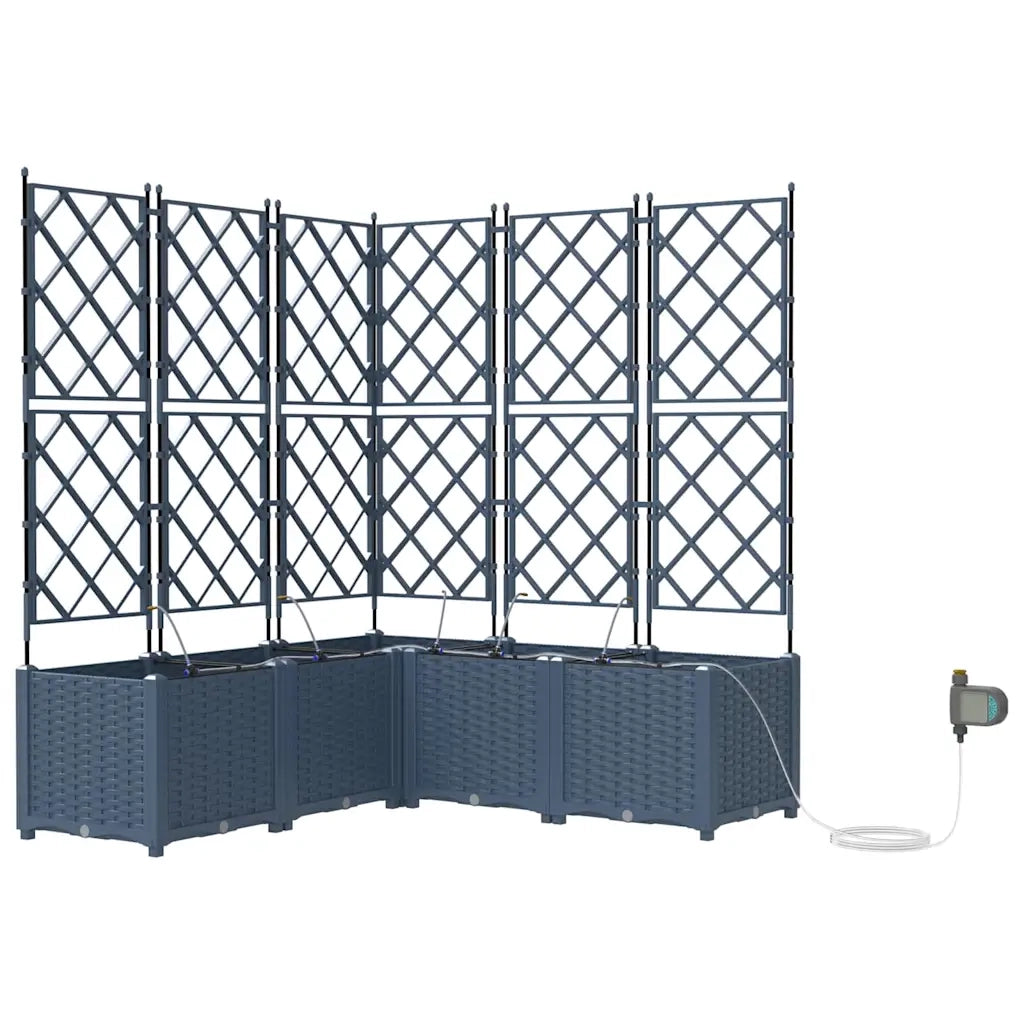 Vaso da giardino 5 pcs Grigio Plastica 42002879