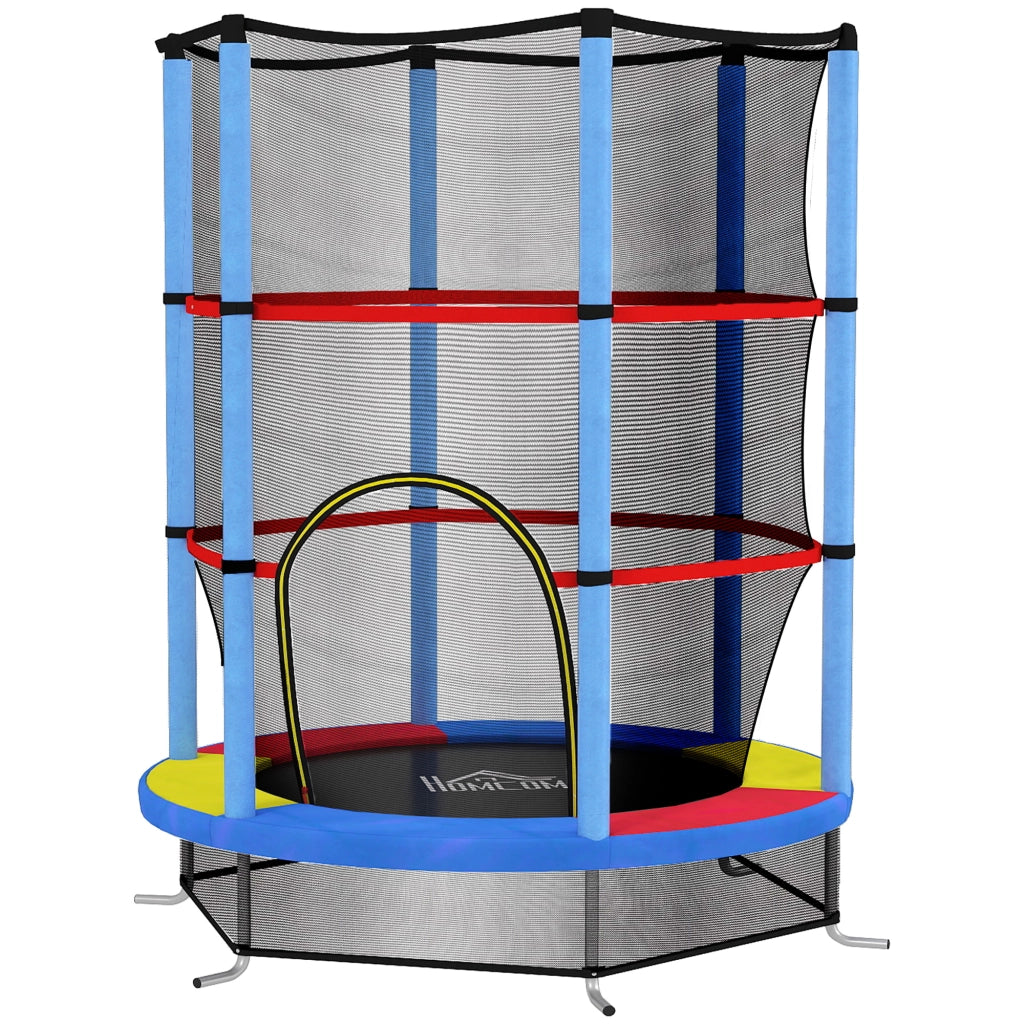Trampolino elastico per bambini con rete di sicurezza ¨C zephmum ¨C 140x190 cm, multicolore