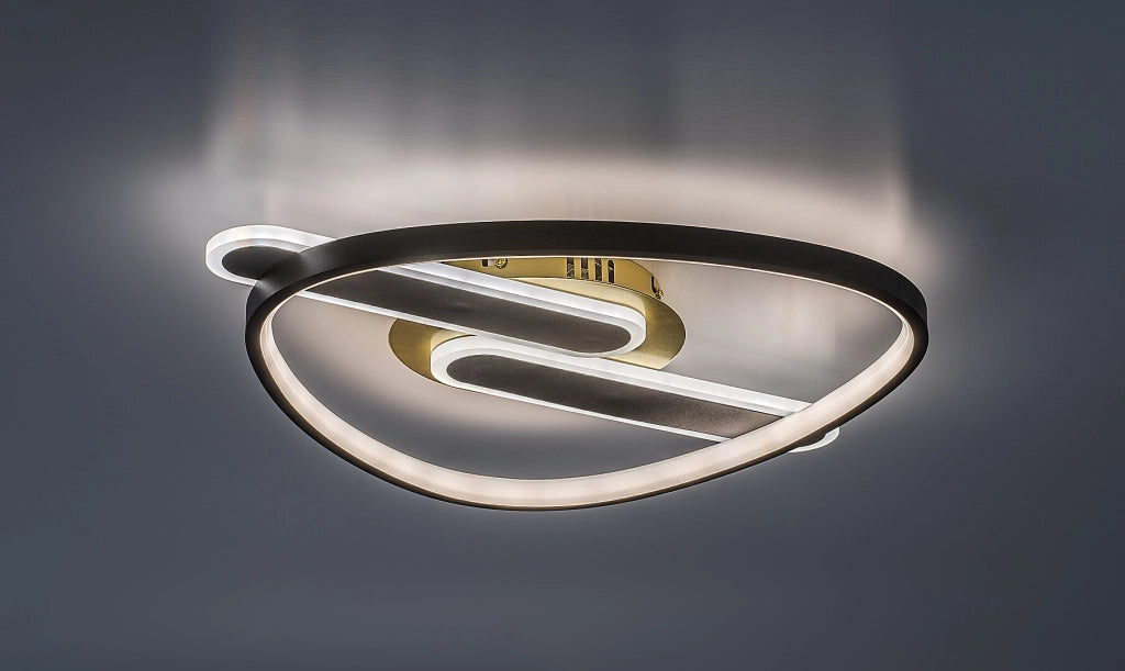 Lampada da soffitto LED Brantiel 3 luci nero oro Rabalux