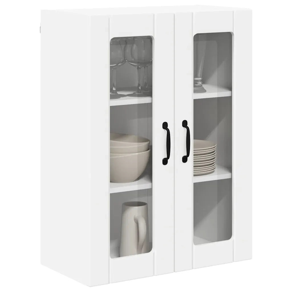 Pensile da cucina | Mobile in vetro da parete LUCCA Bianco 60 x 31 x 80 cm