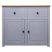 Credenza-Buffet-Armadio da cucina Grigia 93x40x80 cm in Legno Massello di Pino Panama