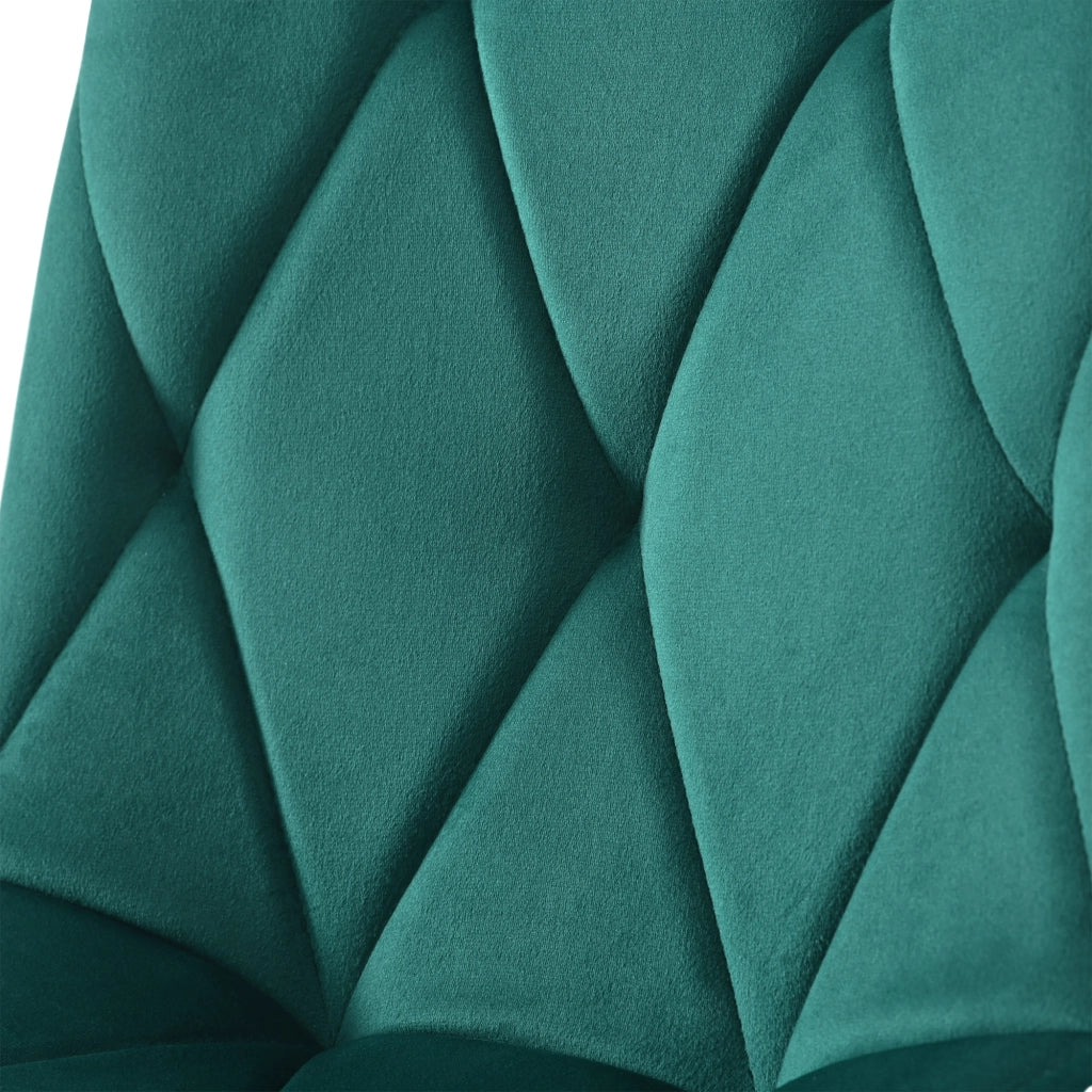 Sedia da pranzo (4 pezzi), verde scuro, set di 4 sedie imbottite di design, sedia da pranzo in velluto twill, sedia da cucina con schienale, seduta in