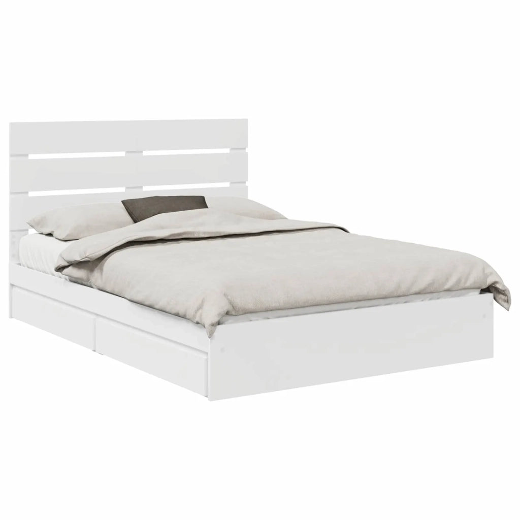 Letto con Contenitore Bianco 140 x 200 cm Legno multistrato 3411893