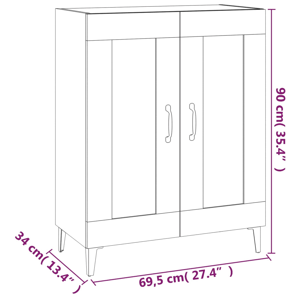Credenza-Buffet-Armadio da cucina Rovere Fumo 69,5x34x90 cm in Legno Multistrato 597417