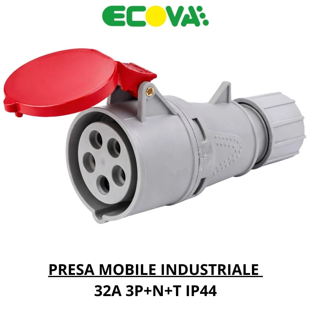 Presa industriale trifase ecova 415v 3p+n+t ip44 professionale *** ampere 32 ampere, confezione 1