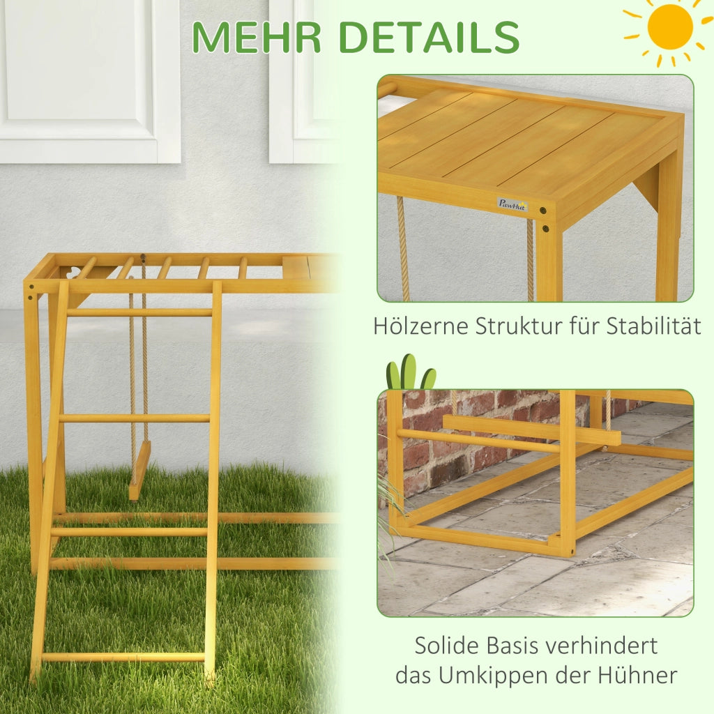 Gioco per Galline con Altalene e Scala ¨C Minimal ¨C Legno