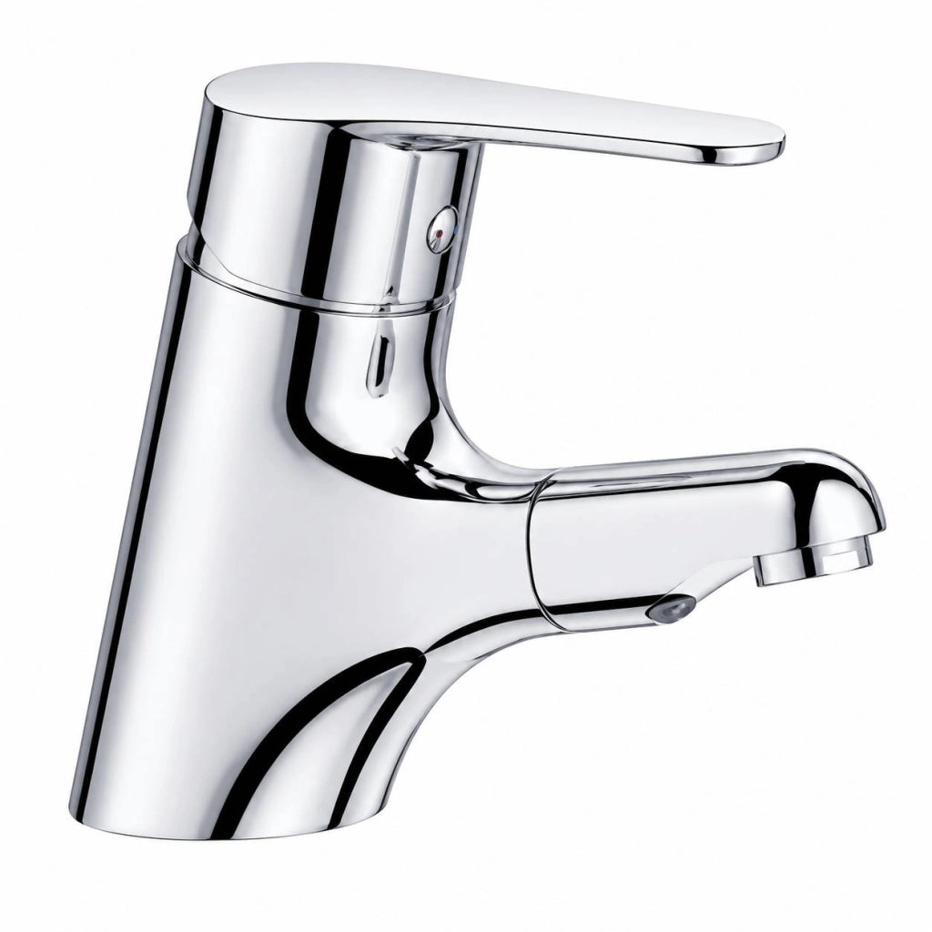 Miscelatore lavabo moderno cromato con doccia estraibile
