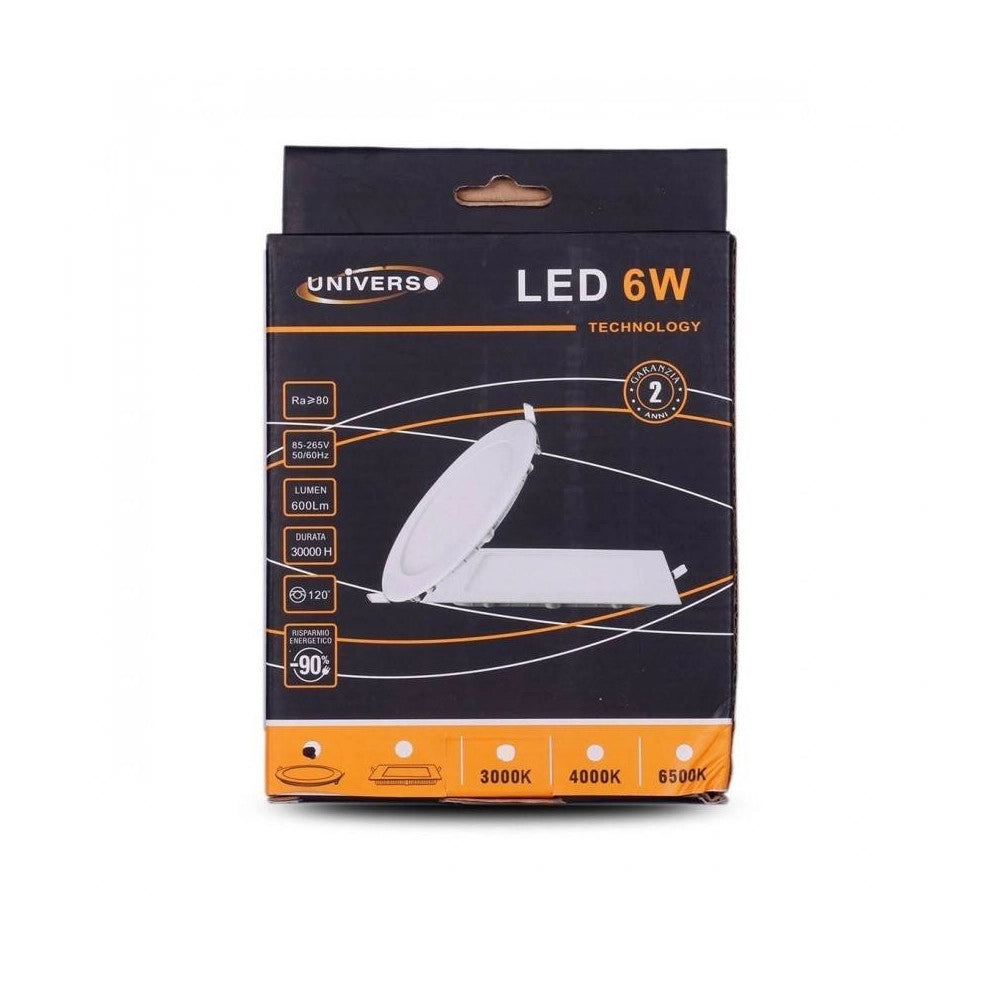 Trade Shop - Pannello Led Slim 6w Incasso Rotondo In Pvc Luce Caldo Naturale Freddo P105at - -bianco Naturale      -