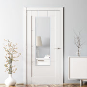 Specchio da Porta Lesina 120 x 37 cm - Bianco [en.casa]