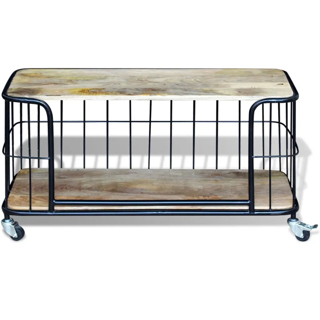 Mobile TV | Armadietto TV | Mobile Porta TV in Solido Legno di Mango 100x40x45 cm